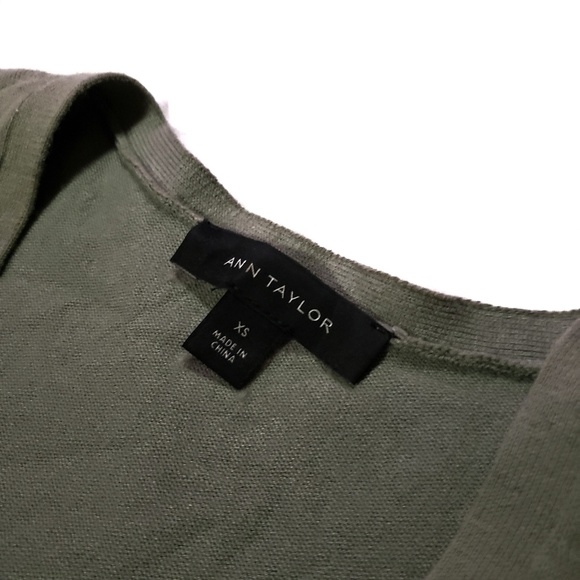 Ann Taylor Pale Green Open Front Cardigan - Picture 3 of 4